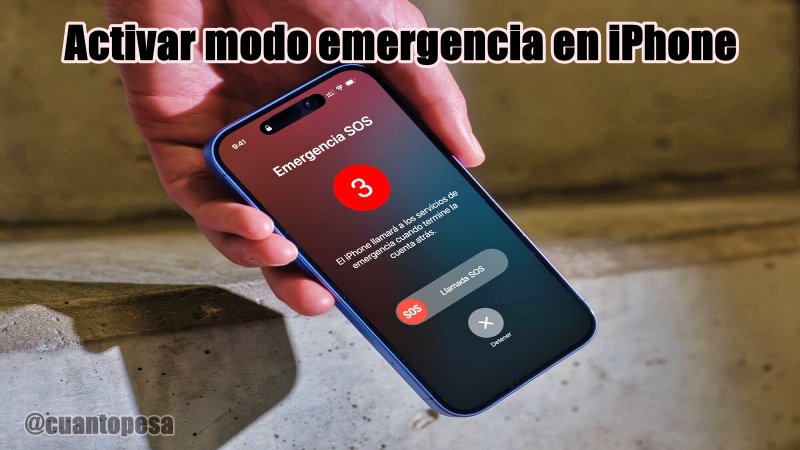Activar modo emergencia en iPhone